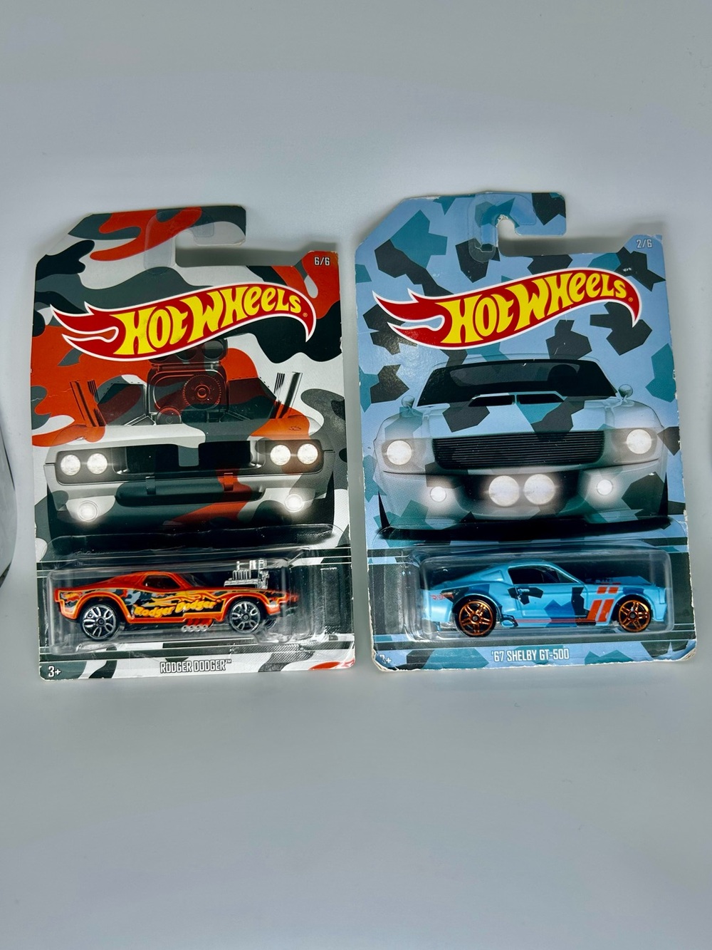 Hot Wheels Camo Lot Of 2x - ‘67 Shelby GT-500 & Rodger Dodger Walmart Exclusive